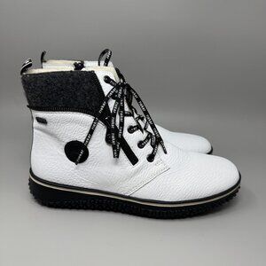 Rieker Boots Womens Size 10.5 Lace Up Waterproof Warm Lined Winter Shoes